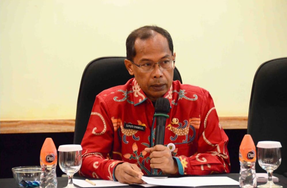 Kadinkes Suyuti Syamsul saat memberikan sambutan