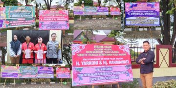 Karangan Bunga Tindak Pidana Penipuan Terpampang di Mapolda Kalteng