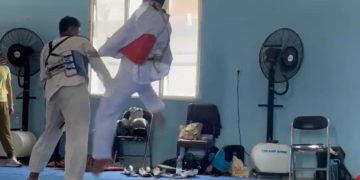 Di Pelatprov Dua Atlet Taekwondo Digenjot Latihan Fisik dan Sparing