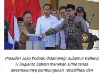 Gubernur Sugianto Dampingi Presiden Resmikan Pembangunan, Rehabilitasi dan Renovasi Sapras Pendidikan di Kalteng