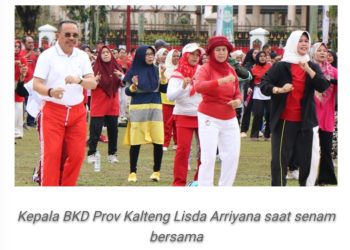 BKD Gelar Senam Bersama Seluruh ASN dan Tenaga Kontrak