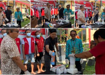 Polres Katingan Musnahkan 149,09 Gram Sabu 