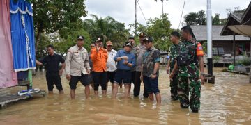 Pj Bupati Kapuas Tinjau dan Serahkan Bantuan Banjir di Tumbang Randang