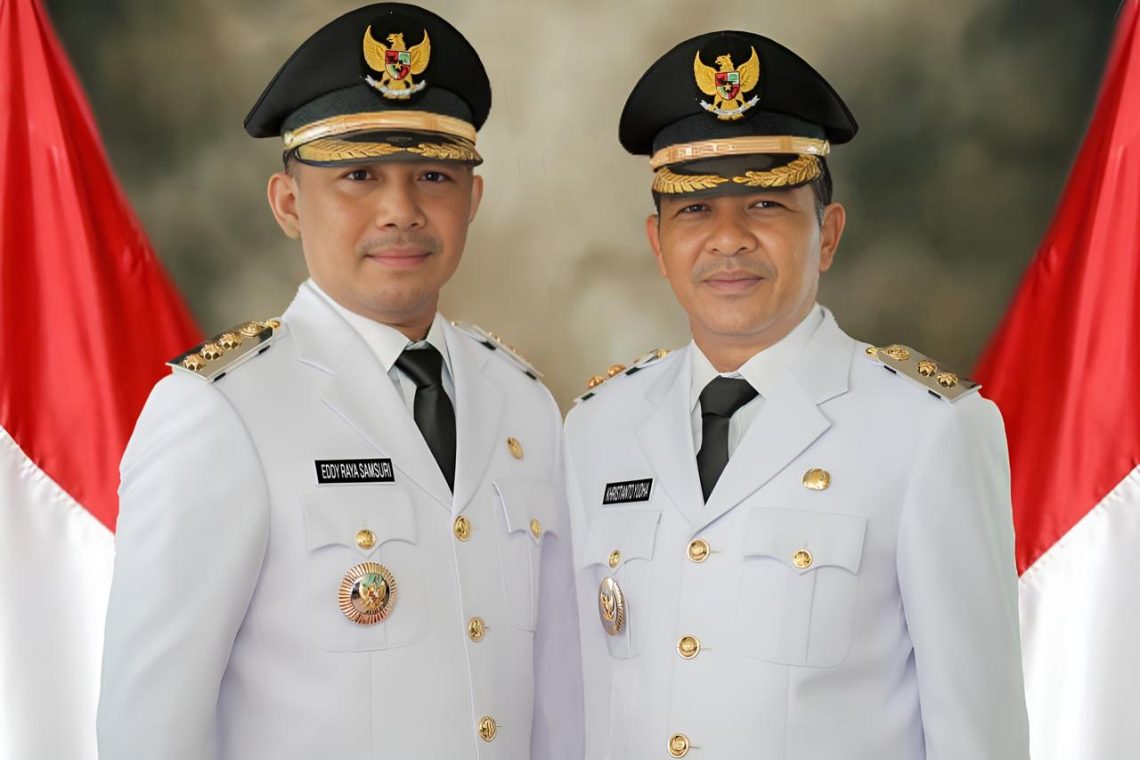 H. Eddy Raya Samsuri (Bupati Kabupaten Barsel 2025-2030) dan Kristanto Yudha  Wakil Bupati Barsel 2025-2030. Foto : Ist