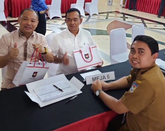 Bupati dan Wakil Bupati terpilih Kab. Barito Selatan 2025-2030.. mengikuti registrasi di Kemendagri, persiapan pelantikan dan retreat., Senin (17/2/2025). Foto : Ist