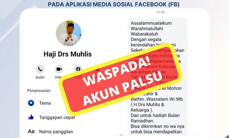 Modus menggunakan akun palsu yang mengatasnamakan Pj Bupati Barito Utara, Drs Muhlis.