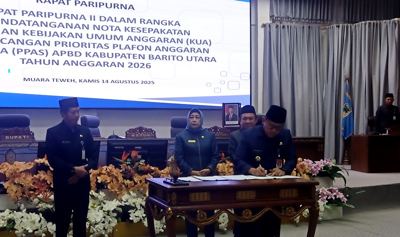 Pj Bupati Barito Utara, Indra Gunawan, menegaskan pentingnya ketepatan waktu dalam proses penyusunan dan penetapan Anggaran Pendapatan dan Belanja Daerah (APBD) Tahun Anggaran 2026.