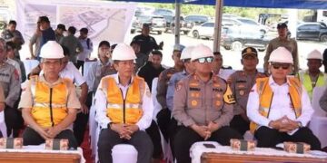 Pemancangan Perdana Pembangunan Gedung Polres Barito Utara, Ini Harapan Pj Bupati Indra Gunawan