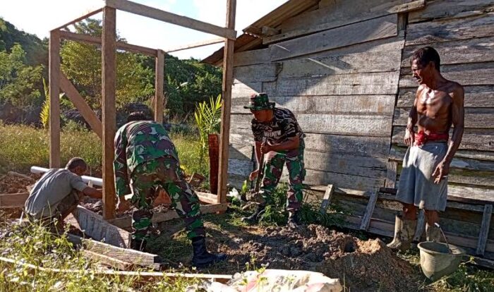 Bangun MCK di Desa Jamut, Satgas TMMD ke-126 Kodim 1013 Muara Teweh Wujudkan Gotong Royong TNI–Rakyat