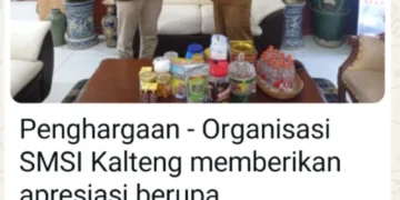 Apresiasi Atas Dukungan Kegiatan Organisasi, Kadishut Terima Penghargaan dari SMSI Kalteng