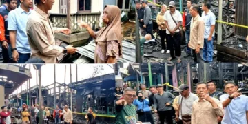 Tinjau Lokasi Kebakaran di Pasar Dermaga, Sekda Muhlis Serahkan Bantuan Darurat Bagi Yang Terdampak