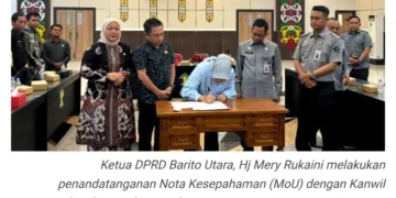 DPRD Barut dan Kemenkumham Kalteng Teken MoU Penyusunan Raperda