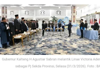 Gubernur Kalteng Lantik Linae Victoria Aden sebagai Pj Sekda Provinsi
