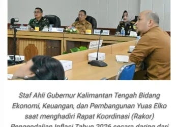Sahli Yuas Elko Hadiri Rakor Inflasi, Pastikan Stok Pangan Kalteng Aman dan Stabilitas Harga Terjaga