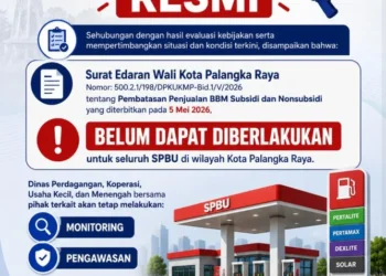 Penjualan BBM Subsidi dan Nonsubsidi Belum Dapat Diberlakukan di Seluruh SPBU Kota Palangka Raya
