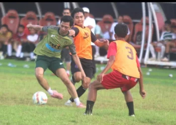 Atlet Porprov Sepakbola Kota Palangka Raya Ujicoba dengan BBP FC dan Persepun FC
