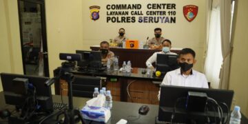 Kapolres Seruyan Ikuti Vicon dengan Kapolri Terkait Vaksinasi Covid-19