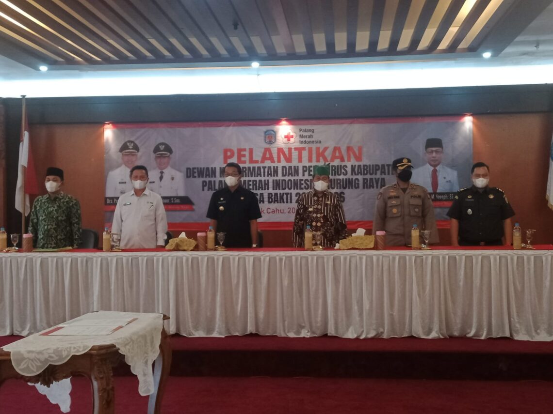Pengurus PMI Kabupateng Murung Raya Periode 2021-2026 dilantik di Puruk Cahu, Kamis (20/1/2022). Foto : Kpl