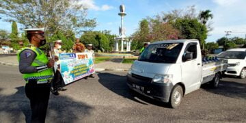 Operasi Keselamatan Telabang 2021 Sat Lantas Polres Seruyan Sosialisasi Prokes