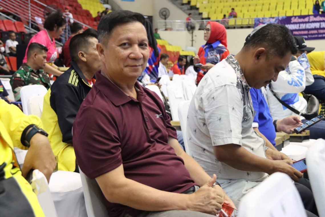 Staf Ahli Gubernur Kalteng Bidang Kemasyarakatan dan SDM Suhaemi saat hadiri closing ceremony PORNAS KORPRI XVI 2023, yang dilaksanakan di GOR Jatidiri, Semarang, Jumat (21/7/2023).