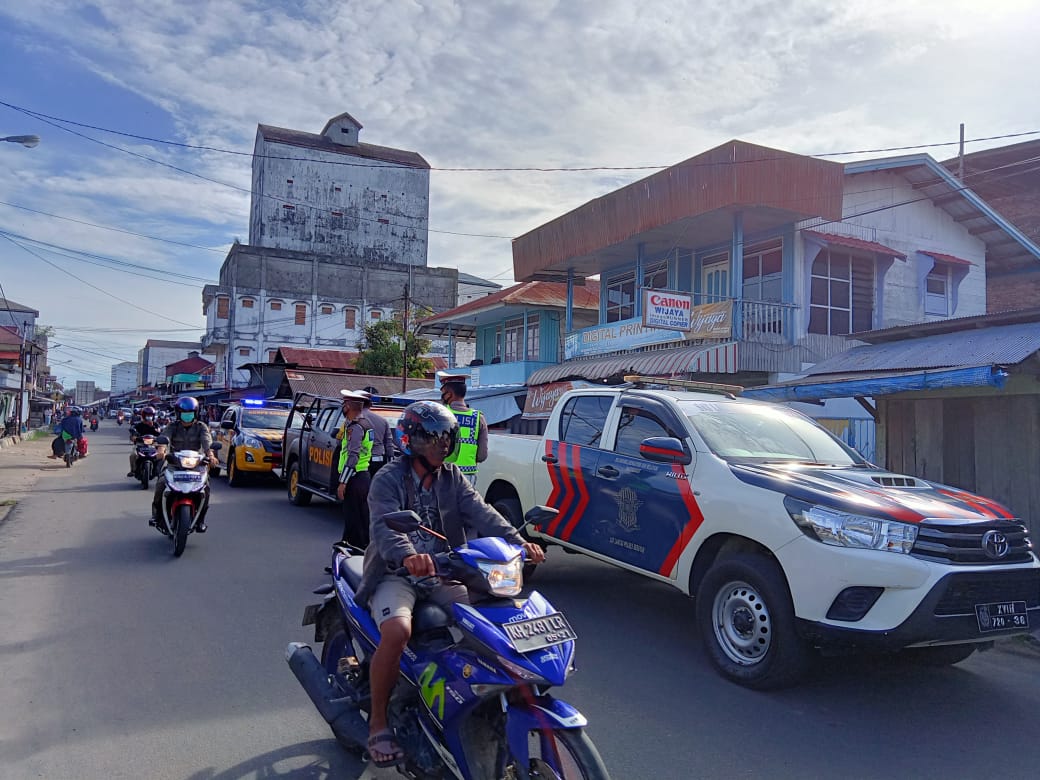 Polres Seruyan melakukan Patroli Berskala Besar dio sekitar Kota Kuala Pembuang, Senin (22/3/2021). Foto : Tbn