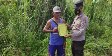 Personil Polsek Seruyan Hilir Patroli Sampaikan Maklumat Kapolda Kalteng Terkait Larangan Karhutla