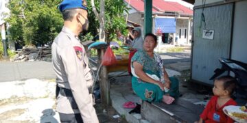 Satpolairud Polres Seruyan Himbau Prokes Covid-19 ke Warga