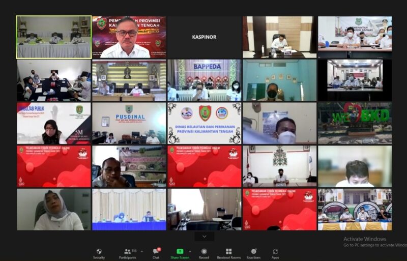 Peserta Forum Perangkat Daerah Prov. Kalteng Tahun 2022 yang hadir virtual