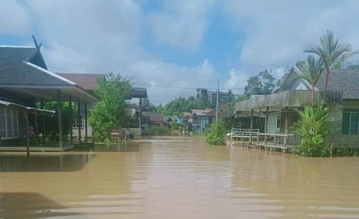 Kondisi banjir daerah di wilayah hulu Kabupaten Kapuas, Kalteng. Foto : Ist/Aprianto