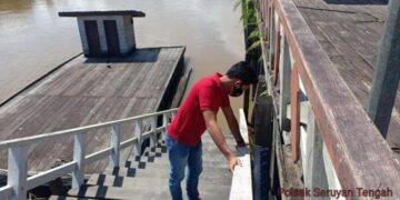 Polsek Seruyan Tengah Cek Debit Air Sungai Seruyan