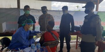 Polsek Seruyan Hilir Lakukan Pengamanan kegiatan Vaksinasi