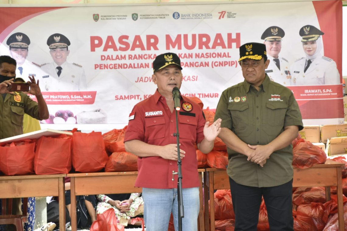 Gubernur Sugianto Sabran didampingi Wakil Gubernur Kalteng Edy Pratowo saat memberikan sambutan