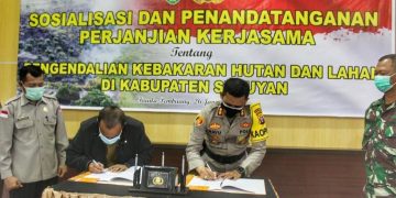 Bupati dan Kapolres Seruyan Tandatangani Kerjasama Pengendalian Karhutla