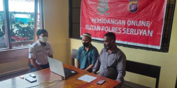 Sidang Online Penghuni Rutan Polres Seruyan, Manfaatkan Fasilitas Video Call