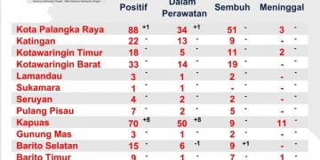 Pasien Positif Corona di Kalteng Terus Bertambah