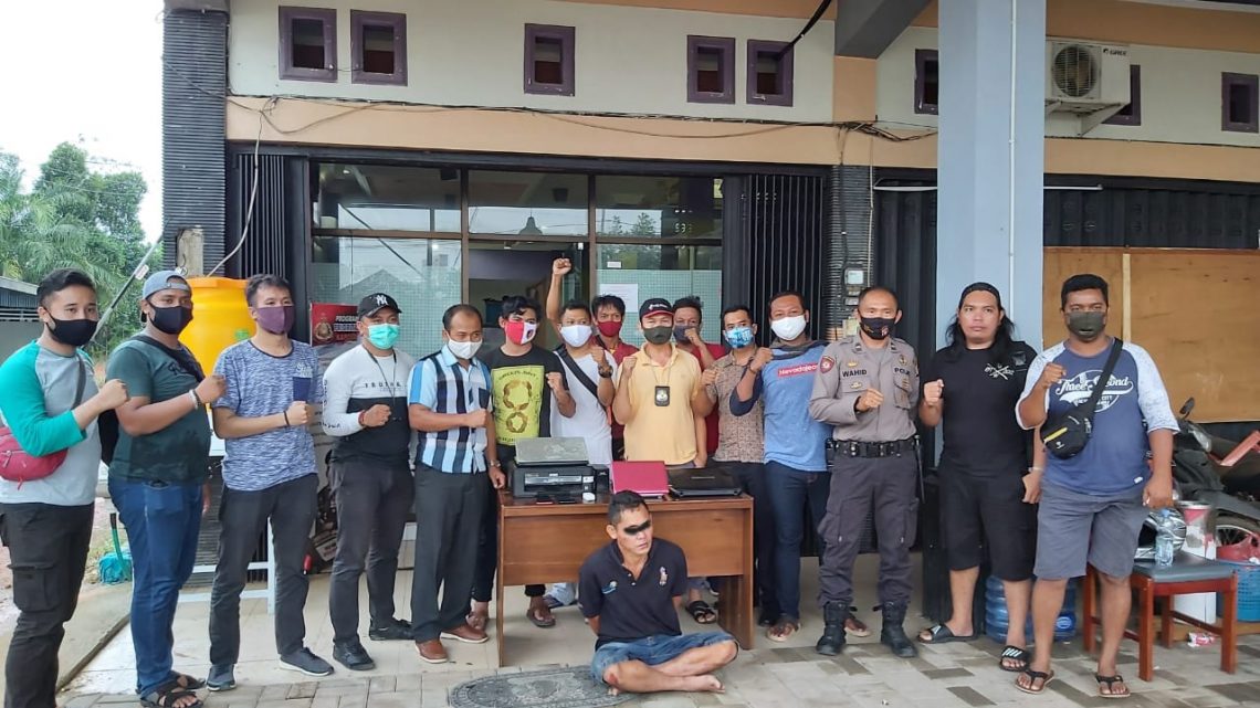 Pelaku pencurian di rumah anggota DPRD Kotim yang berhasil diringkus polisi, Jumat (26/6/2020). Foto : Tbn