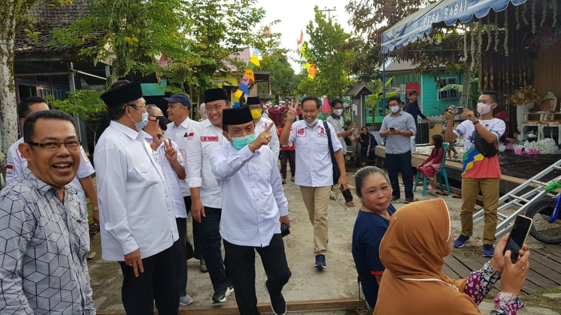 Kampanye paslon No.2 di Desa Babai Kabupaten Barito Selatan, Kamis (26/11/2020). Foto :