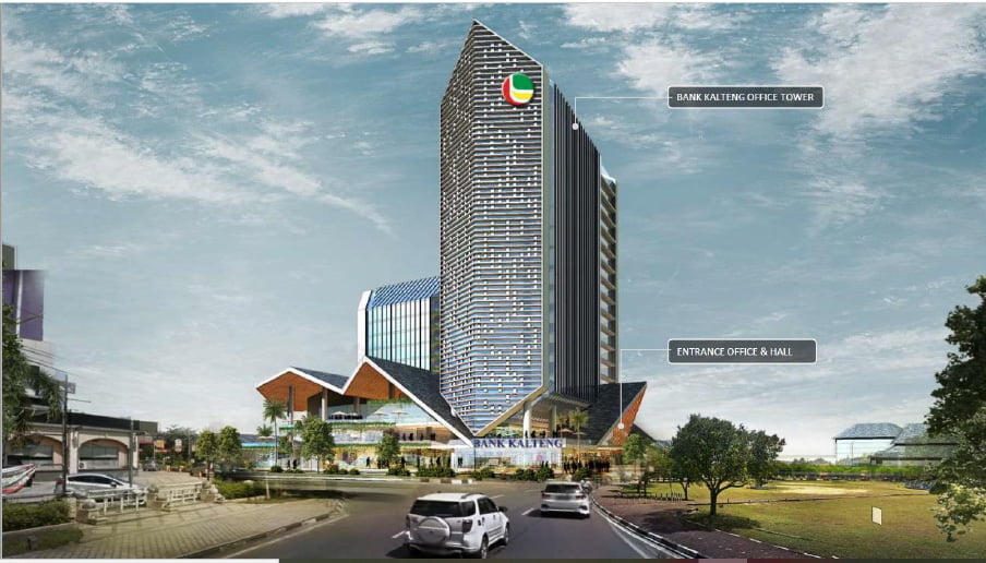 Maket rencana Menara Bank Kalteng berlantai 17 di Palangka Raya. Foto : cyb