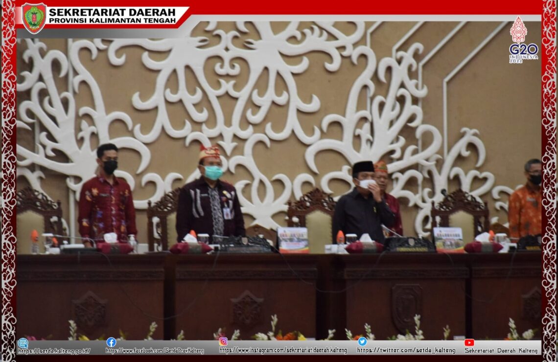 Sekretaris Daerah, H. Nuryakin, mewakili Gubernur Kalimantan Tengah (Kalteng) menghadiri Rapat Paripurna (Rapur) yang digelar di Ruang Rapat Paripurna DPRD Provinsi Kalteng, Kamis (28/7/2022) sore pukul 15.30-16.30 WIB. Foto : Ist
