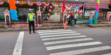 Satlantas Polres Seruyan Lakukan Pengaturan Titik Rawan Kemacetan