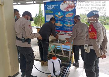 Beri Contoh Baik, Polres Gumas Selalu Terapkan Protokol Kesehatan di Lingkungan Mapolres