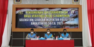 Wakapolda Kalteng Pimpin Pengumuman Hasil Seleksi SIP Angkatan ke -50