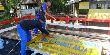Ditpolairud Polda Kalteng Renovasi Dermaga Balai Keramat Raja