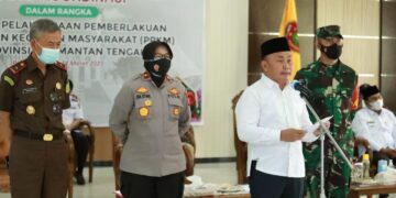 Gubernur Sugianto Sabran Pimpin Rakor PPKM Mikro di Wilayah Provinsi Kalteng