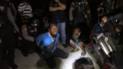 Polisi menangkap 7 pelaku judi dadu gurak di Temenggung Tilung Palangka Raya, Senin (1/6/2020) dinihari. Foto : Tbn