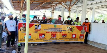 Tim Gugus Tugas Penanganan Covid-19 bersama Polsek Sebangau Kuala Berikan Sosialisasi Protokol Pencegahan Covid-19 