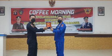 Ditpolairud Polda Kalteng dan Kanwil Ditjen Bea Cukai Kalbagsel Coffee Morning Bersama