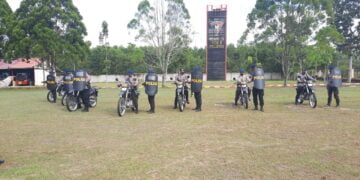 Brimob Kalteng Rutin Latihan Anti Demontrasi Anarkis