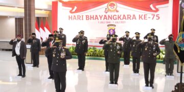 Kapolda dan Forkopimda Kalteng kuti Upacara HUT Bhayangkara Ke-75 Secara Virtual