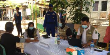 Ditpolairud Laksanakan Pengamanan Vaksinasi di Desa Palangkau Baru